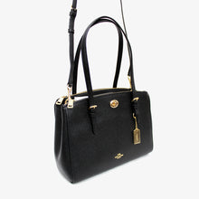 画像をギャラリービューアに読み込む, コーチ COACH 55681 ターンロック キャリ−オール ブラック Turnlock Carryall Crossgrain Black 送料無料