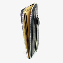 画像をギャラリービューアに読み込む, オストリッチ ダチョウ革 212-62473 L型ファスナー長財布 ブラック メンズ財布