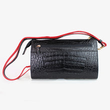 画像をギャラリービューアに読み込む, カイマン ワニ革 740-5598 メンズバッグ ブラック ショルダーバッグ レディースバッグ