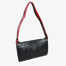 画像をギャラリービューアに読み込む, カイマン ワニ革 740-5598 メンズバッグ ブラック ショルダーバッグ レディースバッグ