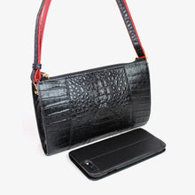 画像をギャラリービューアに読み込む, カイマン ワニ革 740-5598 メンズバッグ ブラック ショルダーバッグ レディースバッグ