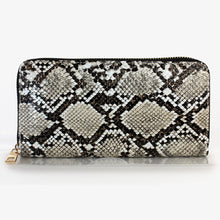 画像をギャラリービューアに読み込む, ヘビ柄ラウンドファスナー長財布 12601 LB レディース財布 メンズ財布 送料無料