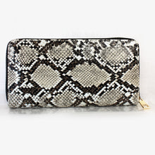 画像をギャラリービューアに読み込む, ヘビ柄ラウンドファスナー長財布 12601 LB レディース財布 メンズ財布 送料無料