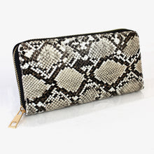 画像をギャラリービューアに読み込む, ヘビ柄ラウンドファスナー長財布 12601 LB レディース財布 メンズ財布 送料無料