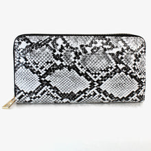 画像をギャラリービューアに読み込む, ヘビ柄ラウンドファスナー長財布 12602 NT レディース財布 メンズ財布 送料無料