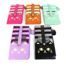 画像をギャラリービューアに読み込む, 猫 CAT ネコ ボーダーカードケース BBZ-0666 レディース財布 送料無料