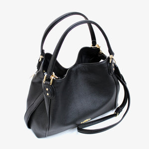 コーチ COACH 57124 イエディー ショルダーバッグ 28 ポリッシュド ペブルレザー ブラック Edie Shoulder Bag 28 Black