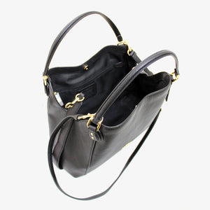 コーチ COACH 57124 イエディー ショルダーバッグ 28 ポリッシュド ペブルレザー ブラック Edie Shoulder Bag 28 Black