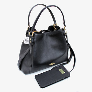 コーチ COACH 57124 イエディー ショルダーバッグ 28 ポリッシュド ペブルレザー ブラック Edie Shoulder Bag 28 Black