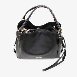 コーチ COACH 57124 イエディー ショルダーバッグ 28 ポリッシュド ペブルレザー ブラック Edie Shoulder Bag 28 Black