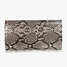 画像をギャラリービューアに読み込む, ヘビ柄 長財布 19031 大型 中ファスナー付き レディースサイフ メンズサイフ 送料無料

