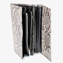 画像をギャラリービューアに読み込む, ヘビ柄 長財布 19031 大型 中ファスナー付き レディースサイフ メンズサイフ 送料無料
