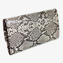 画像をギャラリービューアに読み込む, ヘビ柄 長財布 19031 大型 中ファスナー付き レディースサイフ メンズサイフ 送料無料
