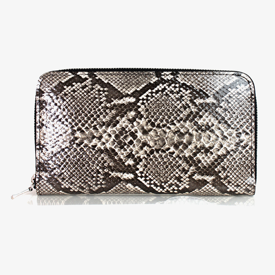 ヘビ柄 ラウンドファスナー長財布 19014 レディースサイフ メンズサイフ
