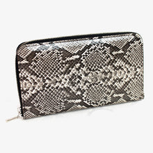 画像をギャラリービューアに読み込む, ヘビ柄 ラウンドファスナー長財布 19014 レディースサイフ メンズサイフ
